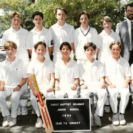Year 7A cricket, 1993