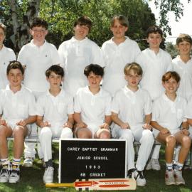 Year 6B cricket team, 1989