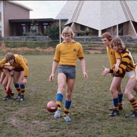 Footballers on Sandell Oval, 1974