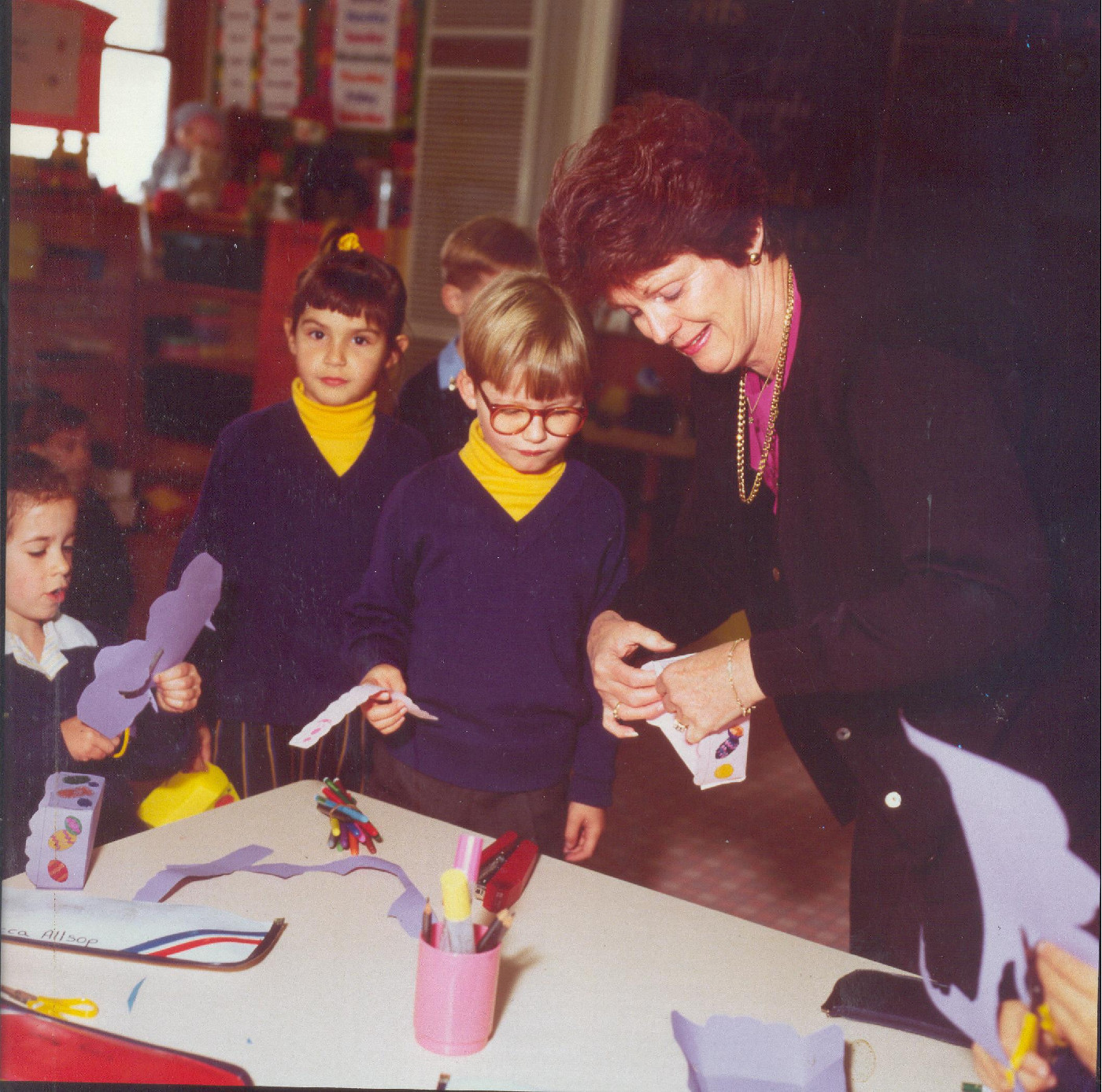 Barbara Noisette with students, 1990s